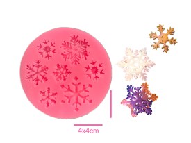 Molde silicona 7 copos de nieve